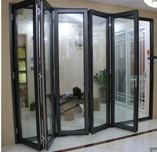 Thermal Break Aluminum Folding Door Aluminium Shop Front Glass Doors