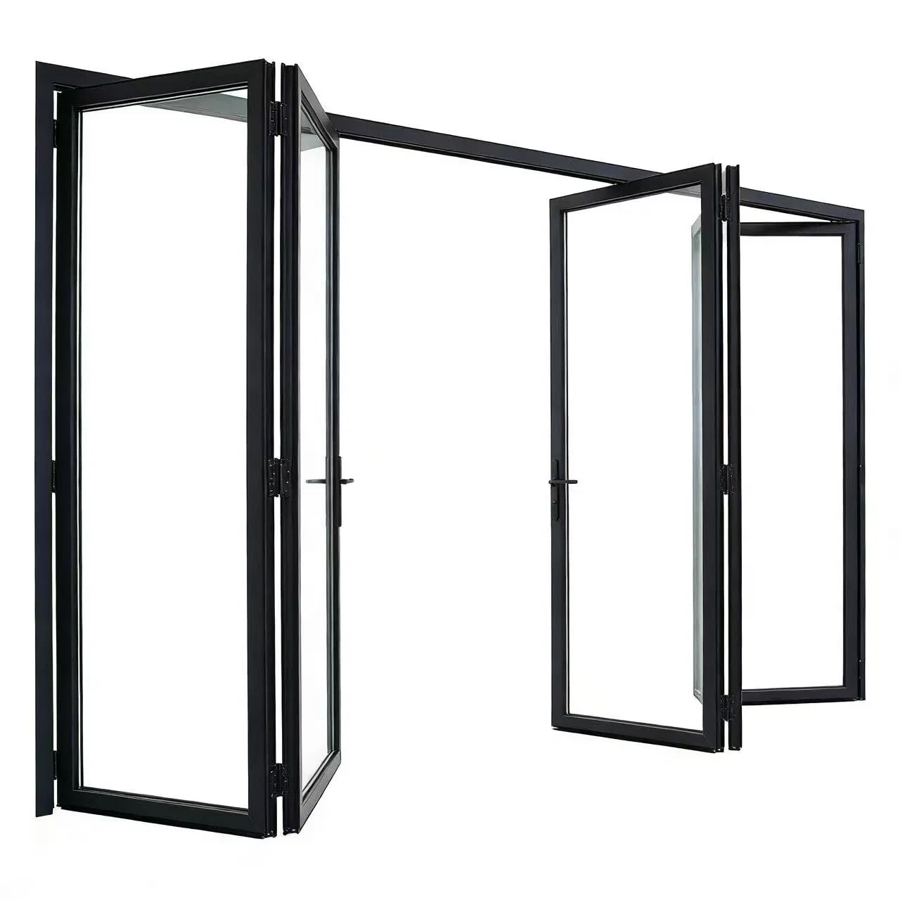Soundproof Waterproof System Glass Aluminum Wooden Sliding Bi Folding Aluminium Door with Double Glazing