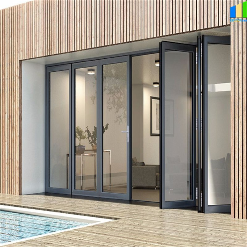 Kitchen Living Room Interior Aluminum Profile Glass Bifold Doors Price