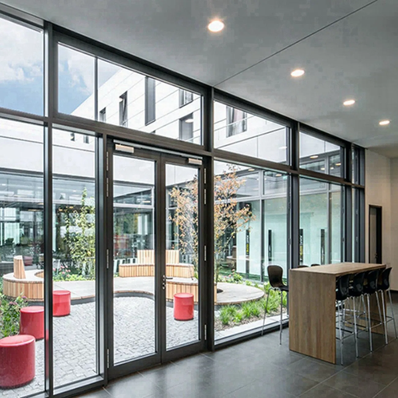 Aluminium Casement Windows and Doors with Casement Door Smart Lock