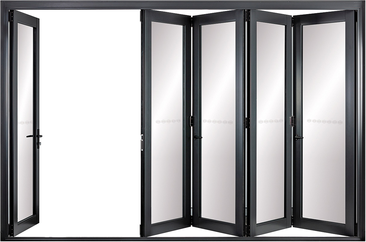Aluminium Profile Folding Door Double Glazed Exterior Patio Bifold Door