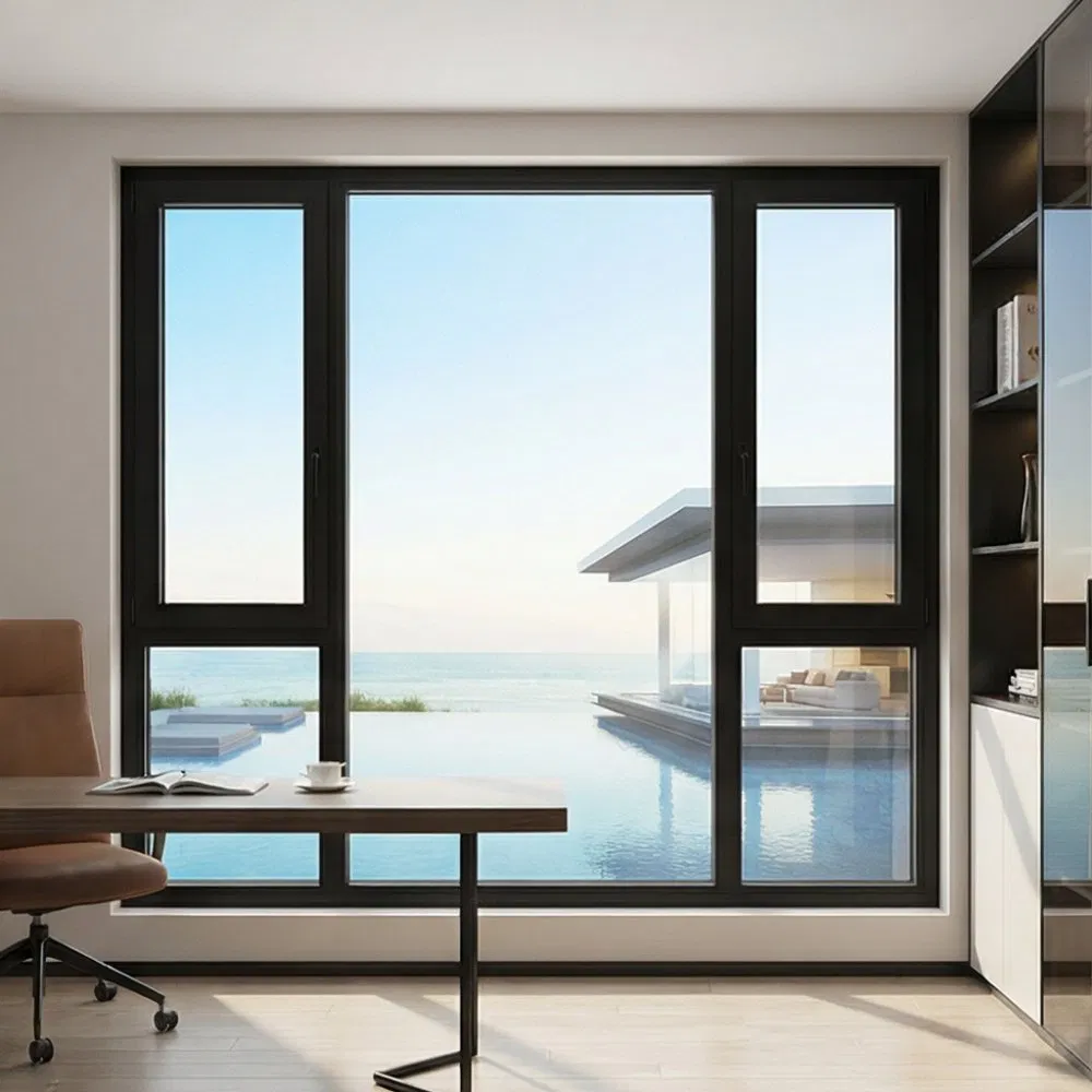 Customized Double Layer Low-E Glass Aluminium Profile Tilt and Turn Window Aluminum Casement Window for Hotel