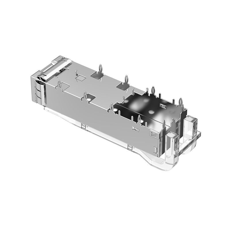 2007254-1 TE Compatible Through Hole EMI Shielded Press-Fit SFP+ Cage With Light Pipe