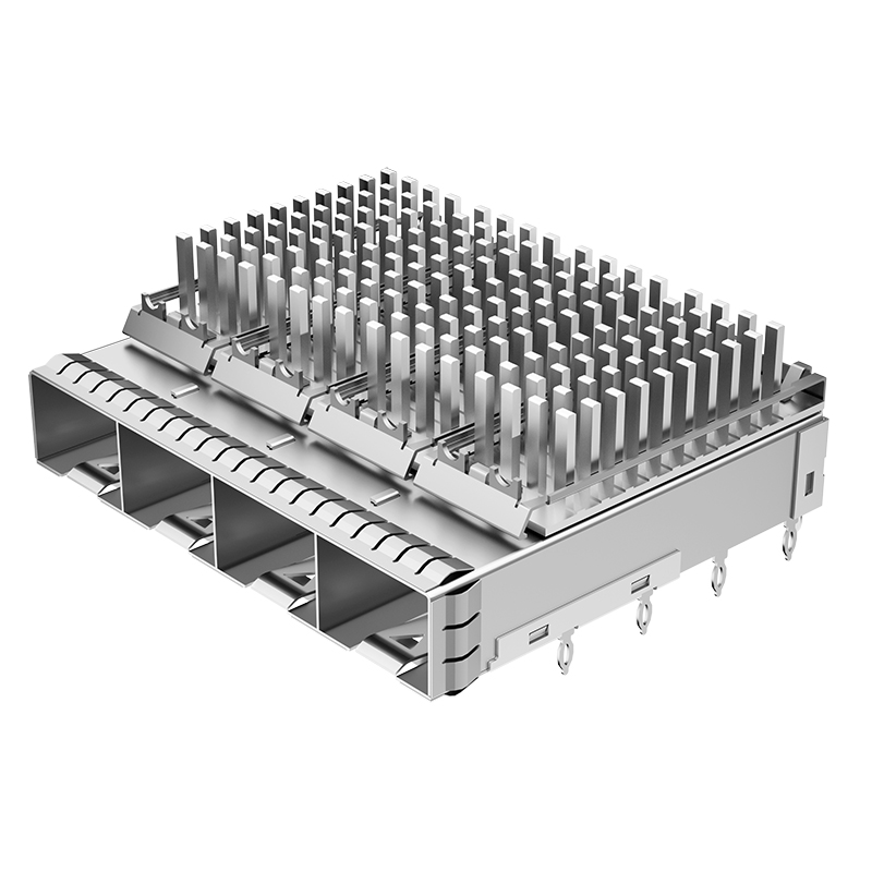2170191-1 TE Compatible Through Hole EMI Shielded 1x4 Ports Press Fit SFP+ Cage With Heat Sink