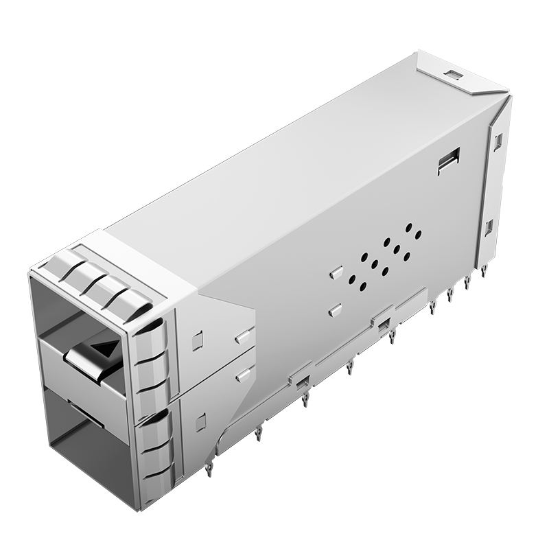 2198318-1 TE Replacement 2x1 Ports Through Hole Press-Fit 40P EMI Shielded ZSFP+ Cage With Connector