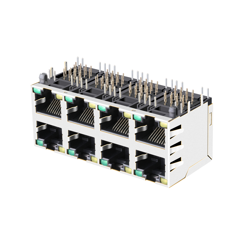 RJSNE-5381-08 RJSAE-5385-08 Without Magnetics 2x4 Port 8 Pin Ethernet RJ45 Connector