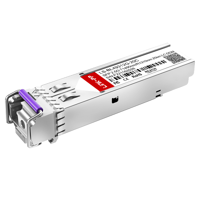 1490nm-TX/1310nm-RX Single Mode SFP 2.5G Bidi 20km Simplex LC Optic Transceiver Module