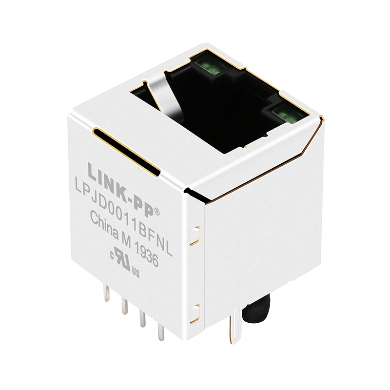 SI-46017-F 10/100 Base-t Vertical Top Entry Straight Female Socket RJ45 Connector With Leds