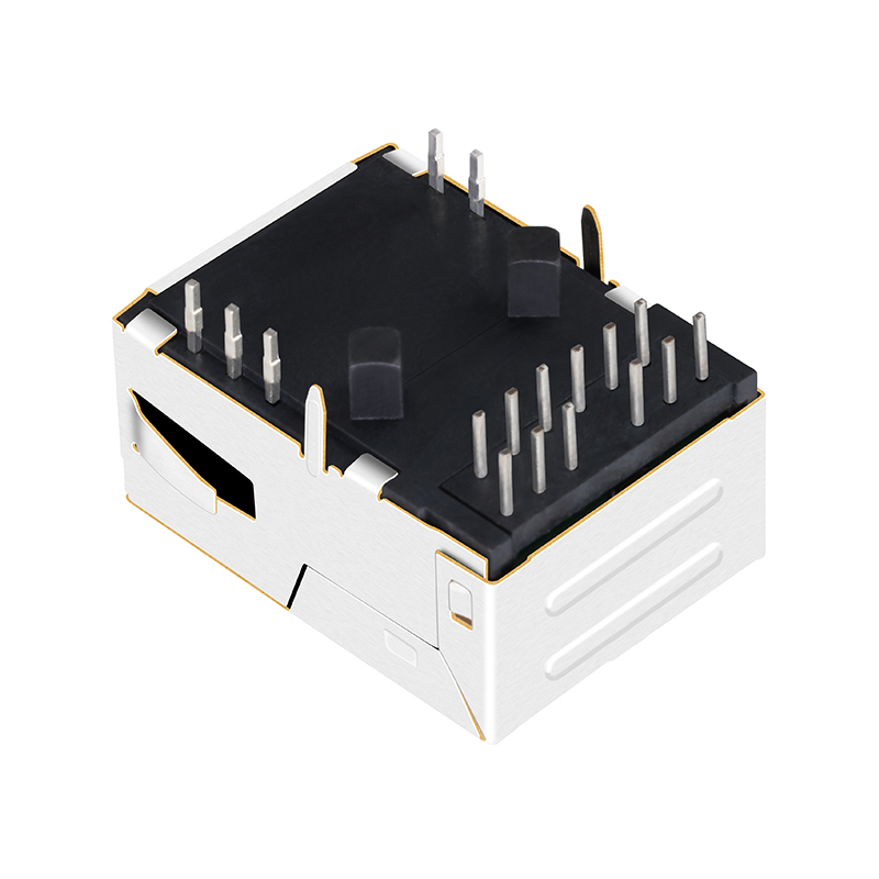 J0G-0001NL 10/100/1000 Base-t Tab up Ethernet Low Profile RJ45 Connector With Leds