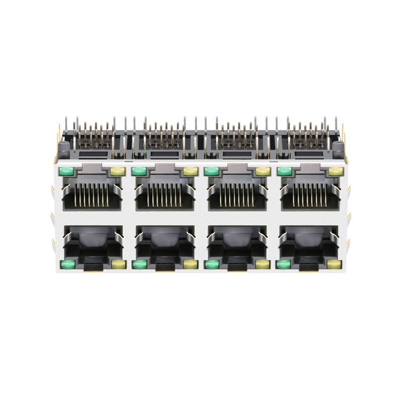 RJSNE-5381-08 RJSAE-5385-08 Without Magnetics 2x4 Port 8 Pin Ethernet RJ45 Connector