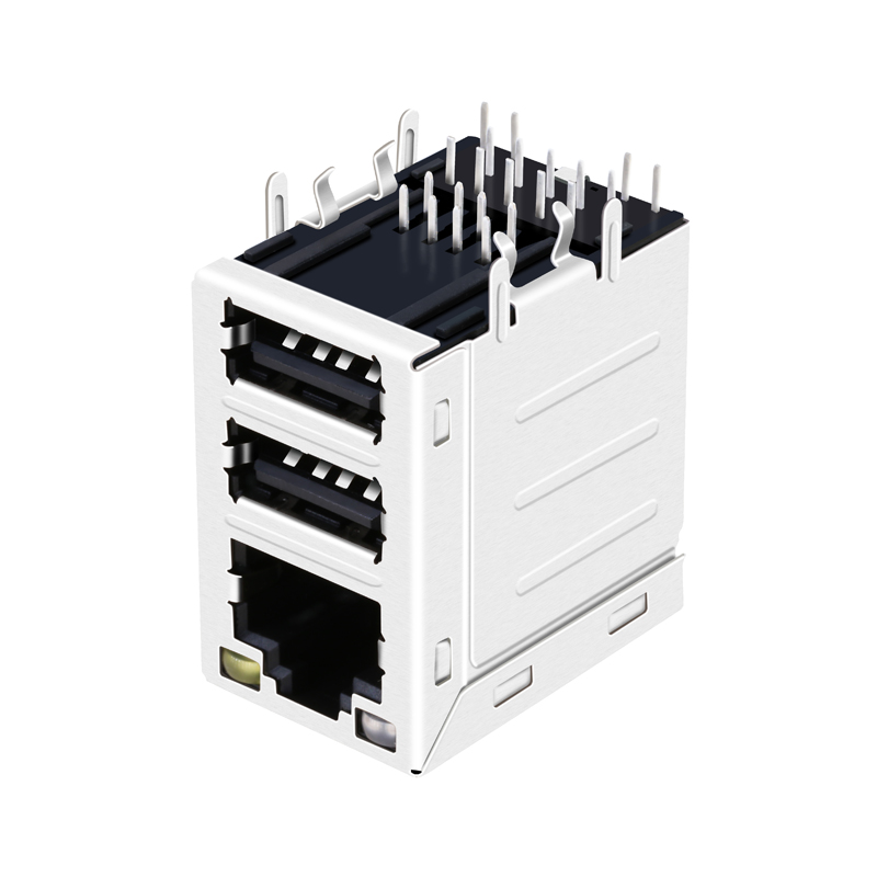XFATM9-USBGY-4 RJ44-101DYD2 HY981141A With LEDs 100Base-T Dual USB RJ45 Sockets
