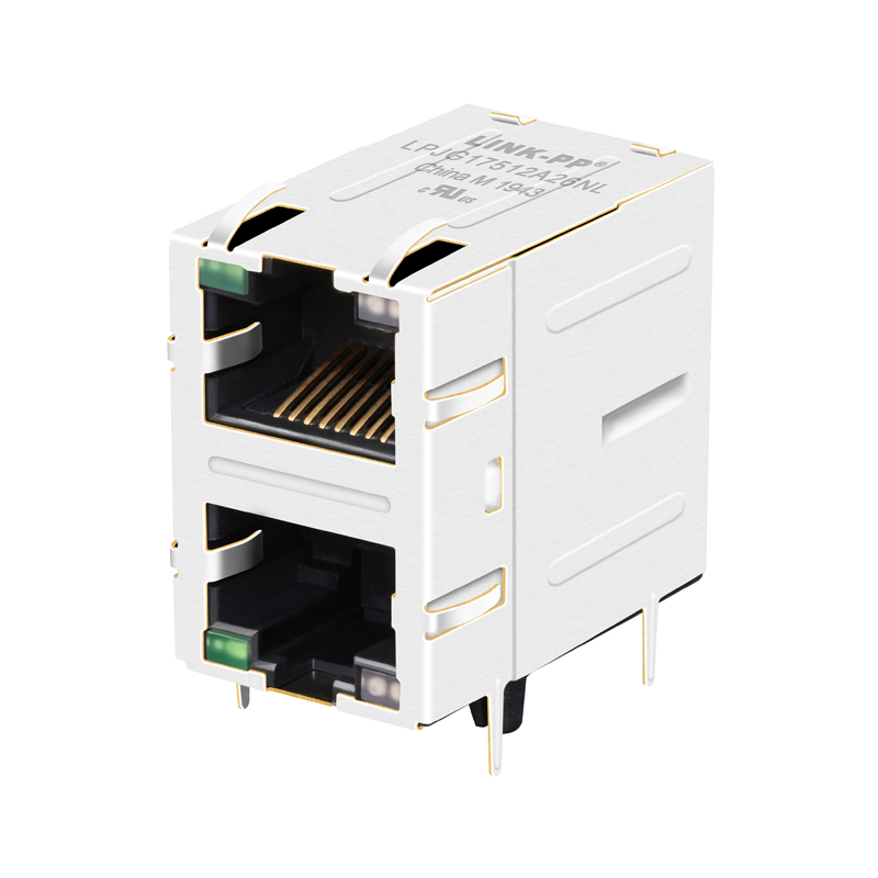 RM3-1Q6A9V1Q 0843-2B1T-33-F RU8612112DPG 2X1 Port Shielded RJ45 Connector with LEDs