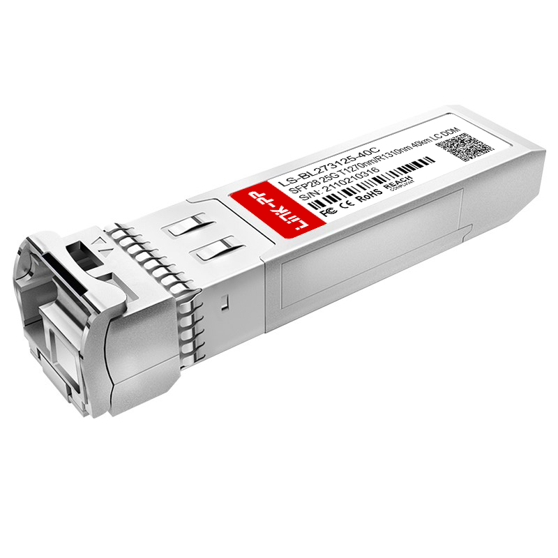 Bidirectional 1270nm-TX/1310nm-RX SFP28 25G BiDi Transceiver 40km Simplex LC SMF DDM Optical Module