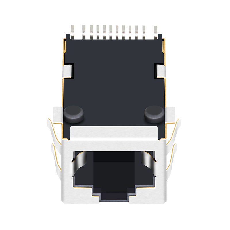 Tab up 1 Port Shielded 2.5G Base-t SMT Female RJ45 Jack Connector Without Led