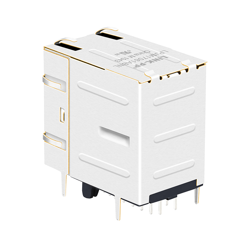 2x1 Port Magnetic RJ-45 Sockets Ethernet 2.5G Female RJ45 Jack Connector With Led Lights