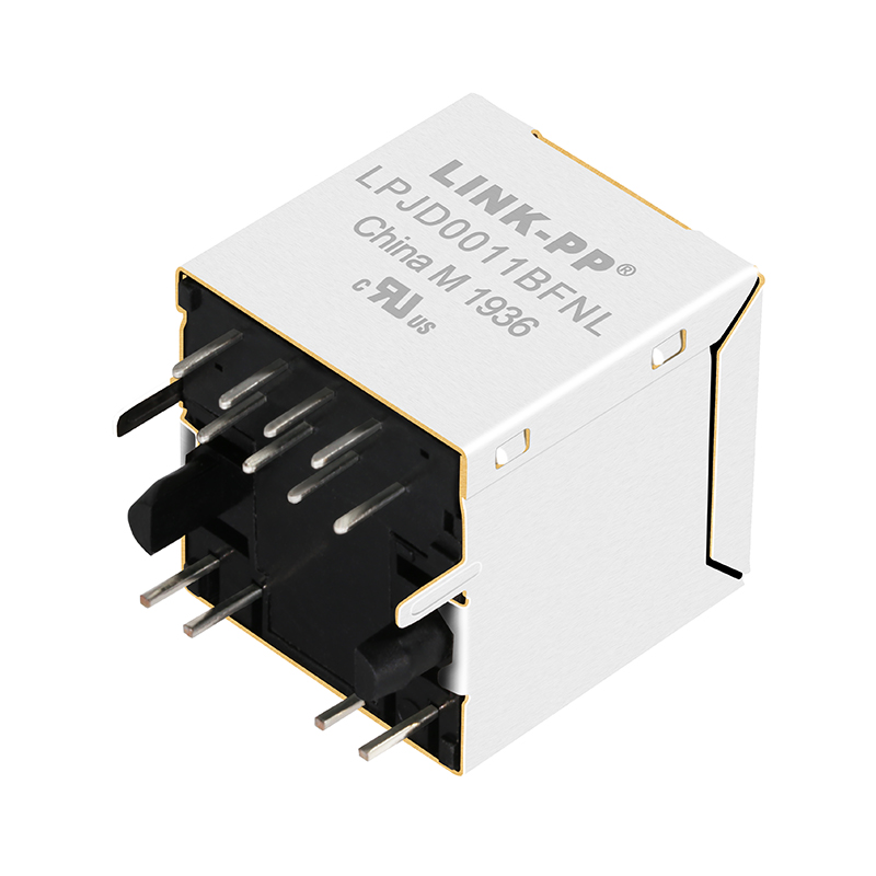 SI-46017-F 10/100 Base-t Vertical Top Entry Straight Female Socket RJ45 Connector With Leds