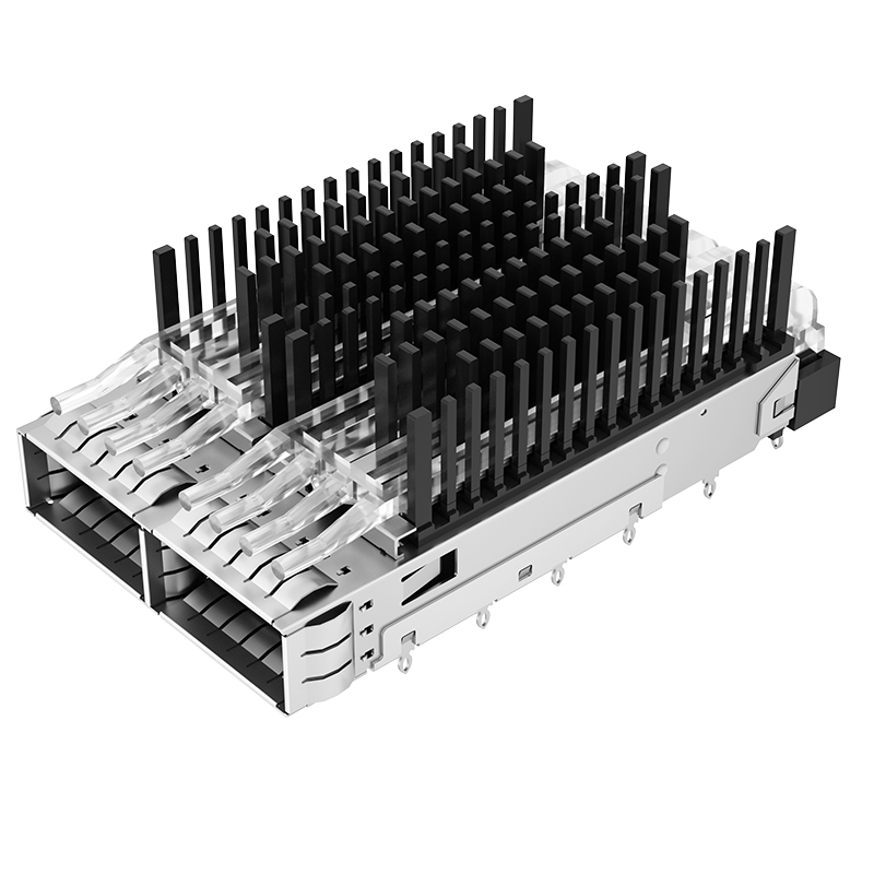 2170826-1 TE Replacement Through Hole 1x2 Ports Light Pipe Press-Fit SFP Cage With Heat Sink