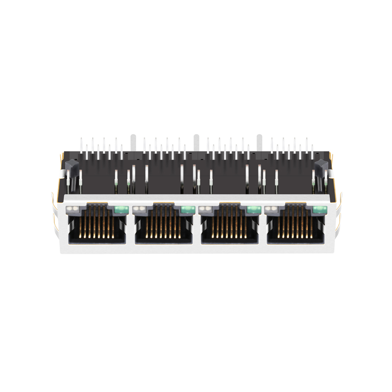 0826-1G4L-43M-F RJ45 Connector Magjack 1000 Base-T 1X4 RJ45
