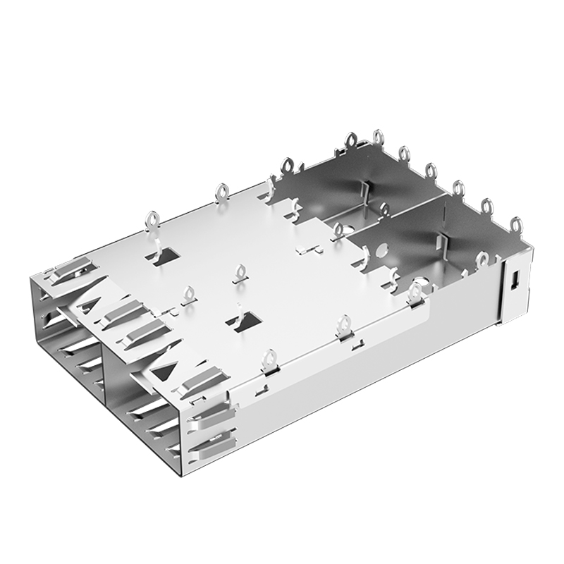 1888424-1 TE Compatible Through Hole EMI Shielded Housing 1x2 Ports Press-Fit SFP Cage Assembly