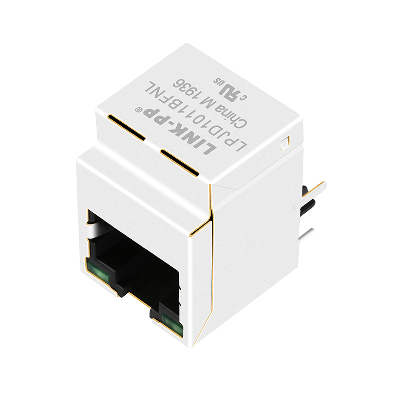 1840419-1 Vertical Top Entry Straight 10/100 Base-t Ethernet Magnetic Female RJ45 Connector With Leds