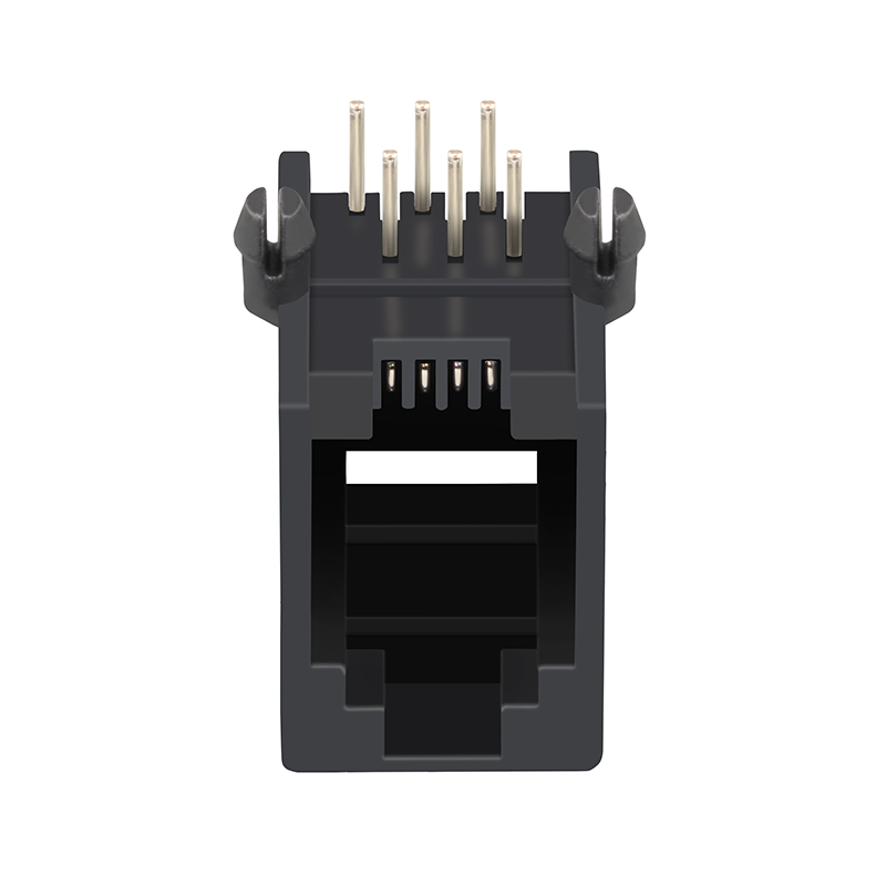 Through Hole Side Entry Dip Tab up 1x1 Port 6P6C RJ11 Connector Jack