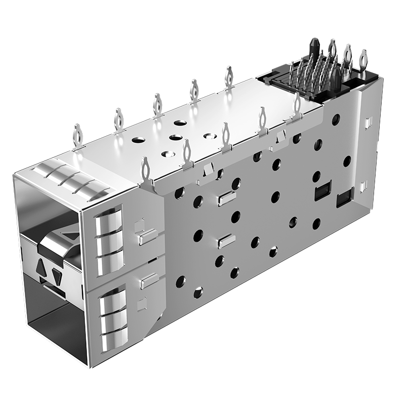 1-2007492-6 Through Hole EMI Shielded 2x1 SFP Receptacle Cage For SFP+ Module