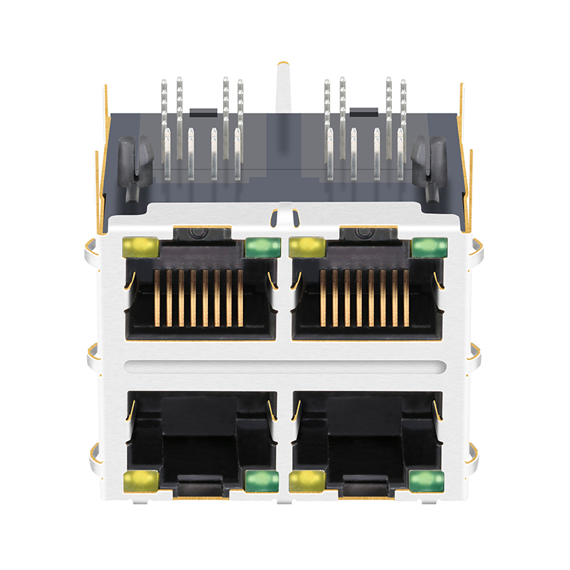 2x2 Ports Ethernet 2.5G RJ45 Magnetic Jack Side View