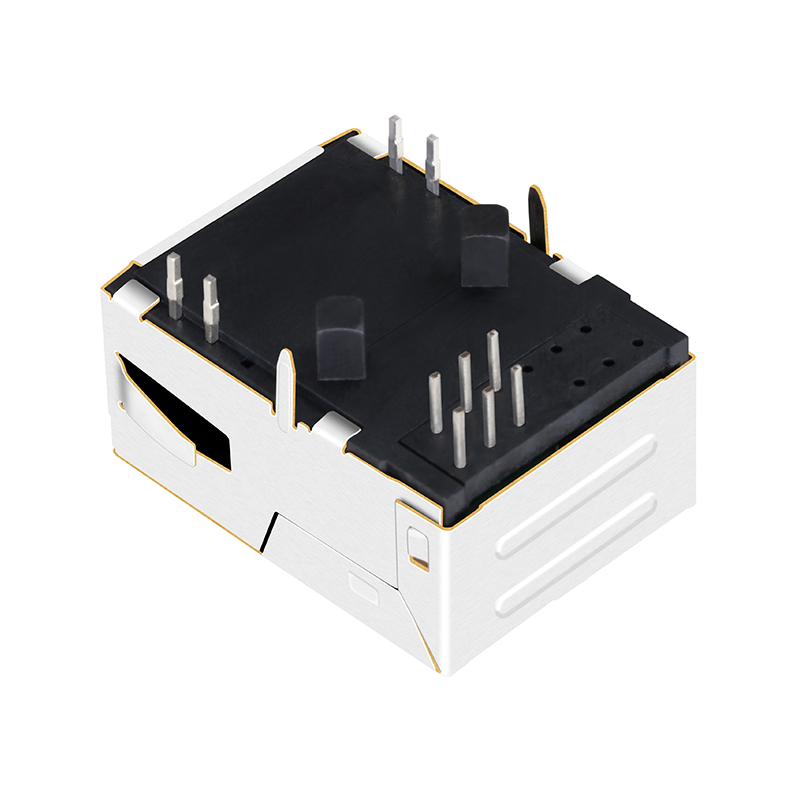 L829-1D1T-91 Tab up 10/100 Base-t Ethernet Magnetic Low Profile RJ45 Jack Connector With Led