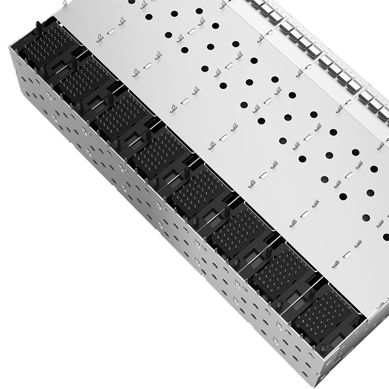 2169788-6 TE Compatible Through Hole 320P EMI Shielded 2x8 Ports Inner Lightpipe Press-Fit SFP+ Cage With Connector