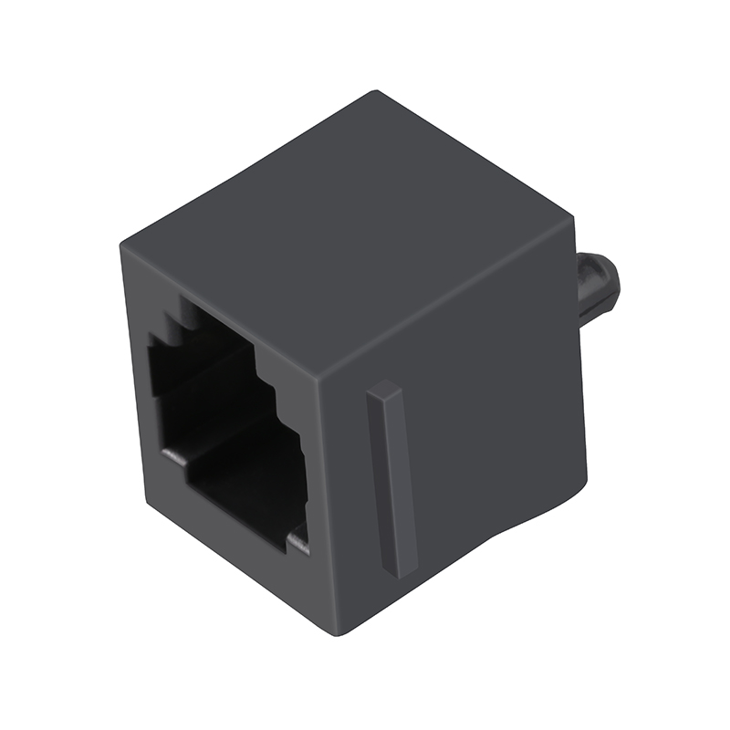 Side Entry Female Ethernet Socket Unshielded Vertical 6P4C RJ11 Connector Jack