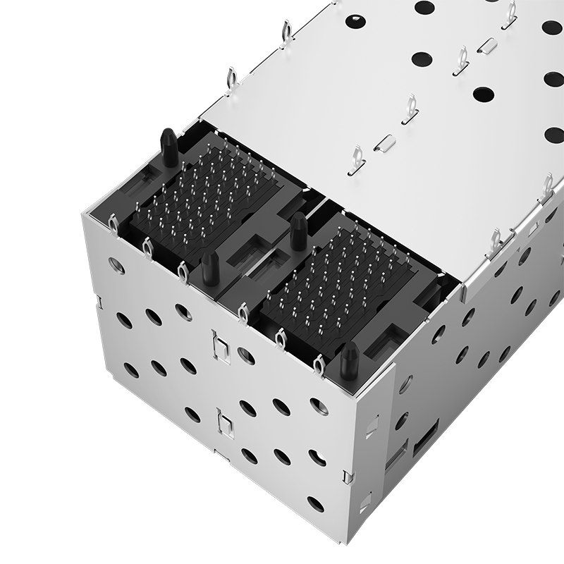 2007417-1 TE Compatible Through Hole 80P 2x2 Ports Press-Fit SFP+ Cage & Connector With Light Pipe