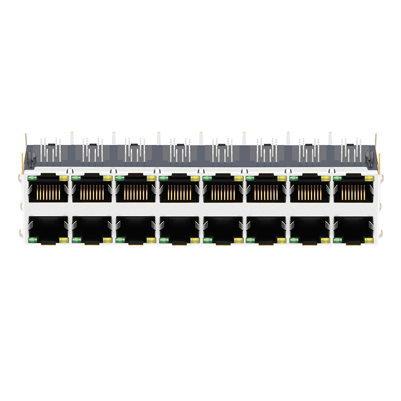 SS73100-047F E6588-GAHQB5-L Without Magnetics 2x8 Port Shielded Ethernet RJ45 Connectors
