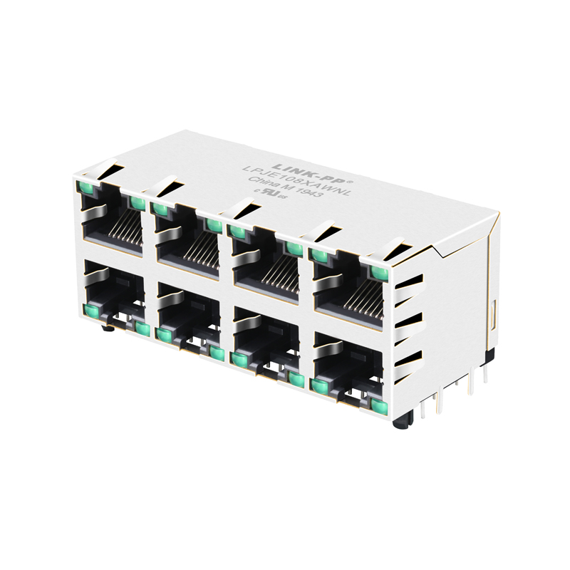 RJSAE-5385-08 withoout Transformer Shielded 2X4 Port RJ45 Modular Jack
