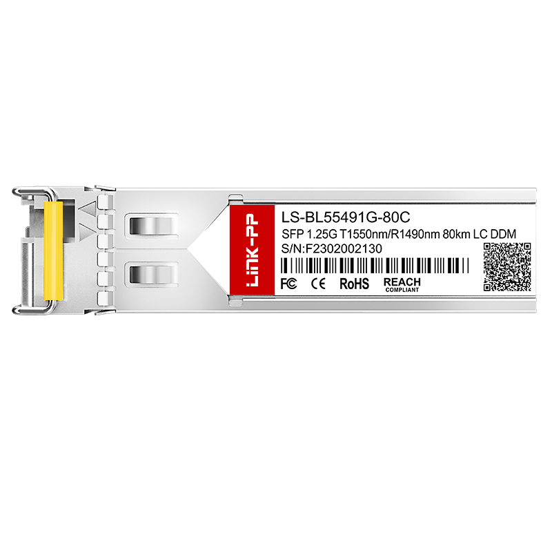 Simplex LC 1490nm/1550nm Bidirectional SMF Optical Transceiver Single Mode 1G BiDi SFP Module 80km