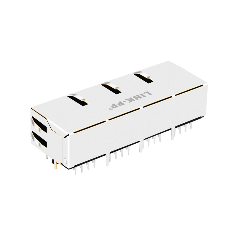 0826-1G4L-43M-F RJ45 Connector Magjack 1000 Base-T 1X4 RJ45