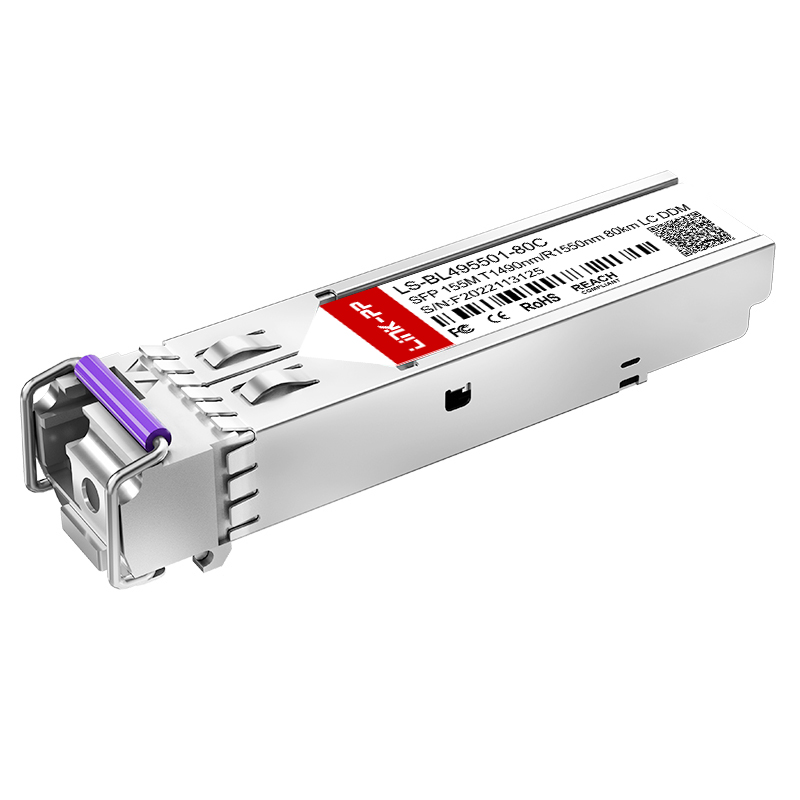1490nm-TX/1550nm-RX Single Mode SFP Bidi 80km 155M LC Optical Transceiver Module
