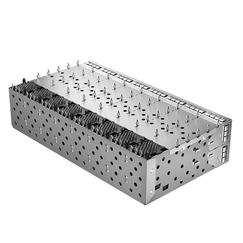 2169788-1 TE Replacement Through Hole 320P 2x8 Ports Press-Fit SFP+ Cage With Light Pipe
