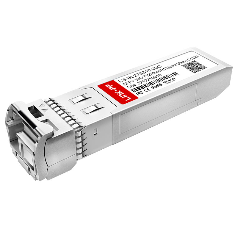 Bidirectional 1270nm/1330nm 10G BiDi SFP+ 20km Simplex LC SMF Optical Transceiver Module