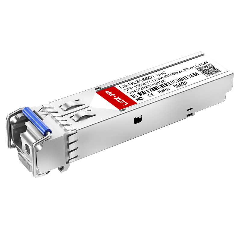 1310nm-TX/1550nm-RX Single Mode SFP 155M Bidi 80km LC Optical Transceiver Module