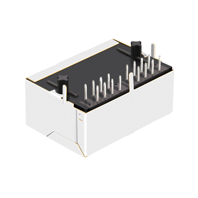 Without Integrated Magnetics 1x2 Port RJ45 Female Connector