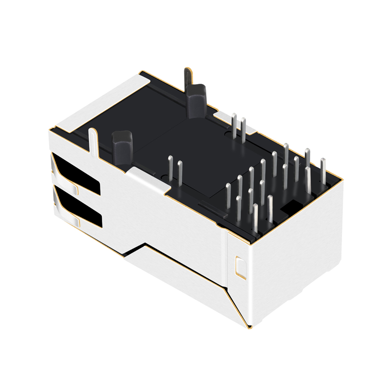 HR851140A Magnetic RJ45 Modular Jack Female RJ45 Connectors With Shield Boot