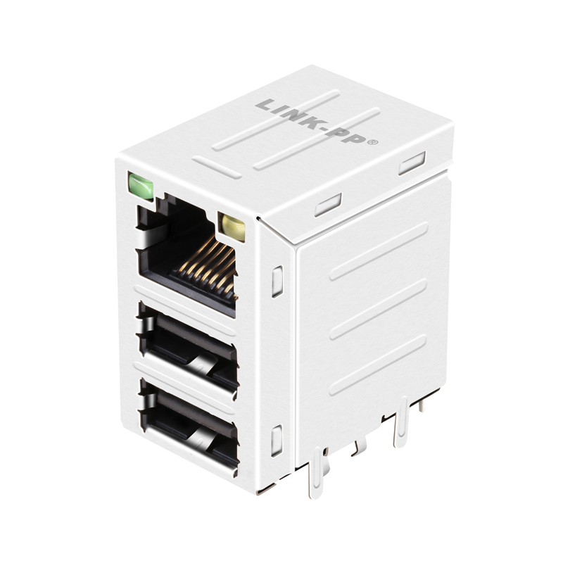 10/100/1000Base-T RJ45 +USB modular jack rj45 connector RU3-261AKB11