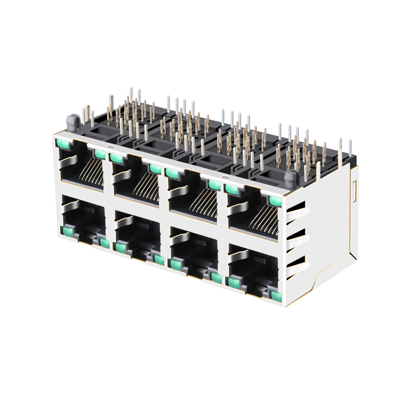 RJSAE-5385-08 withoout Transformer Shielded 2X4 Port RJ45 Modular Jack