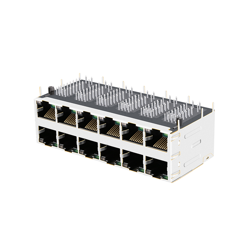 Gigabit Enabled PSE PoE+ Magnetic Jack 2x6 RJ45 Female Connector Modular Jack 0857311013