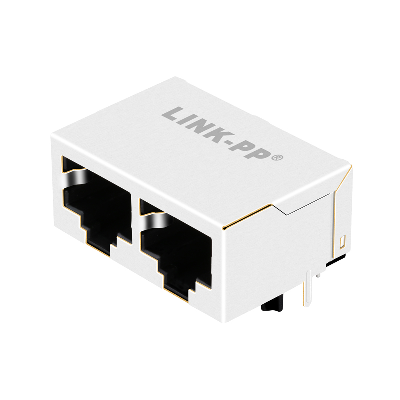 Without Integrated Magnetics 1x2 Port RJ45 Female Connector