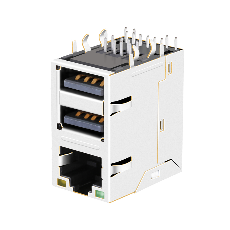 xmm-9714-8813-s3lj-m-im Single Port RJ45 Modular Jack Connector With USB