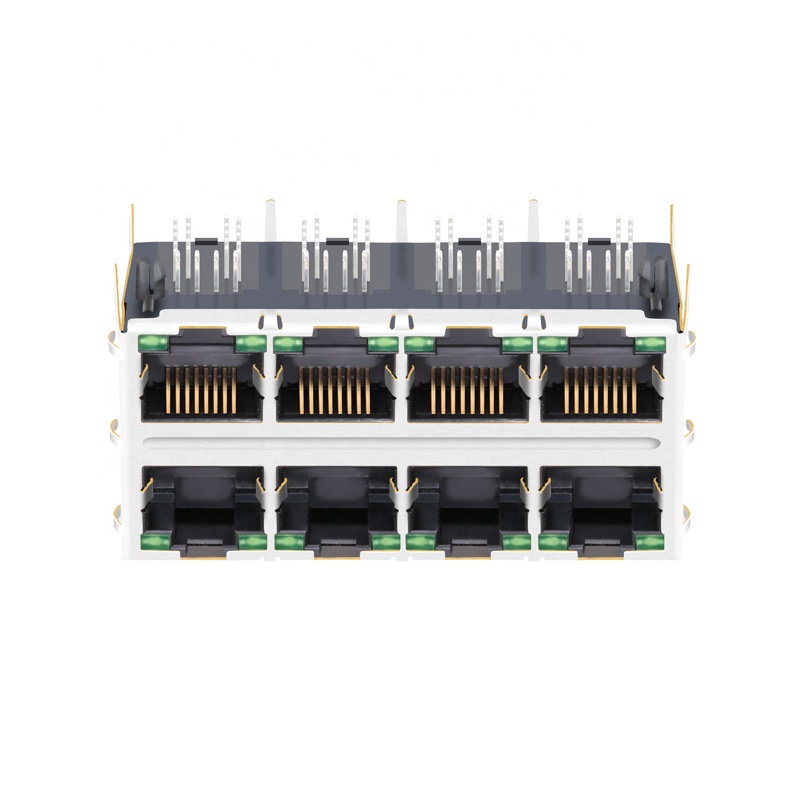 2x4 Port For PoE Cat5e 2.5G Jack RJ45 Female Connector