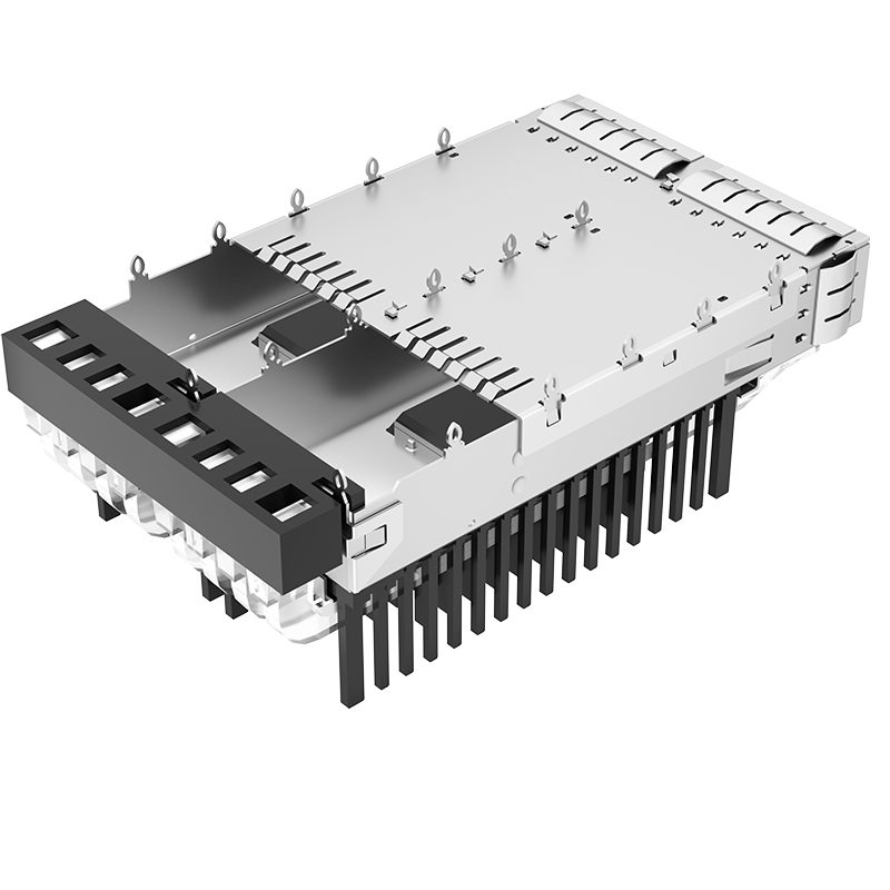 2170826-1 TE Replacement Through Hole 1x2 Ports Light Pipe Press-Fit SFP Cage With Heat Sink