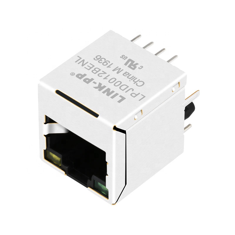 51F-1203GYD2NL Single Port 10/100 Base-T 8 Pin Vertical RJ45 Connector