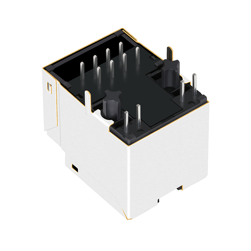 1840419-1 Vertical Top Entry Straight 10/100 Base-t Ethernet Magnetic Female RJ45 Connector With Leds